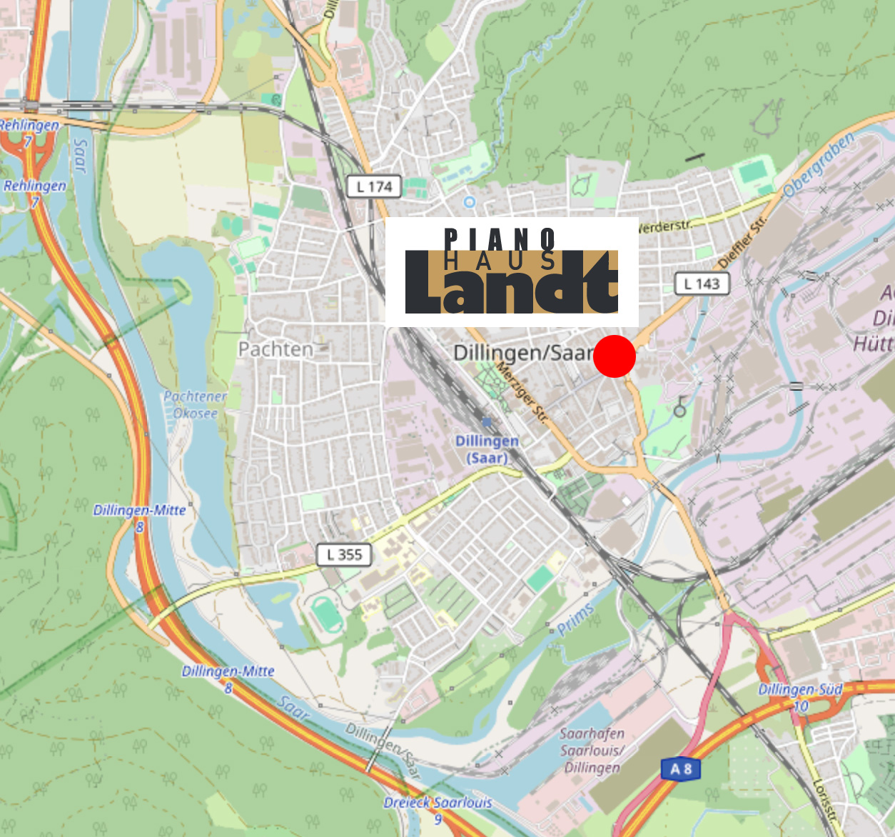 karte ort von pianohaus landt